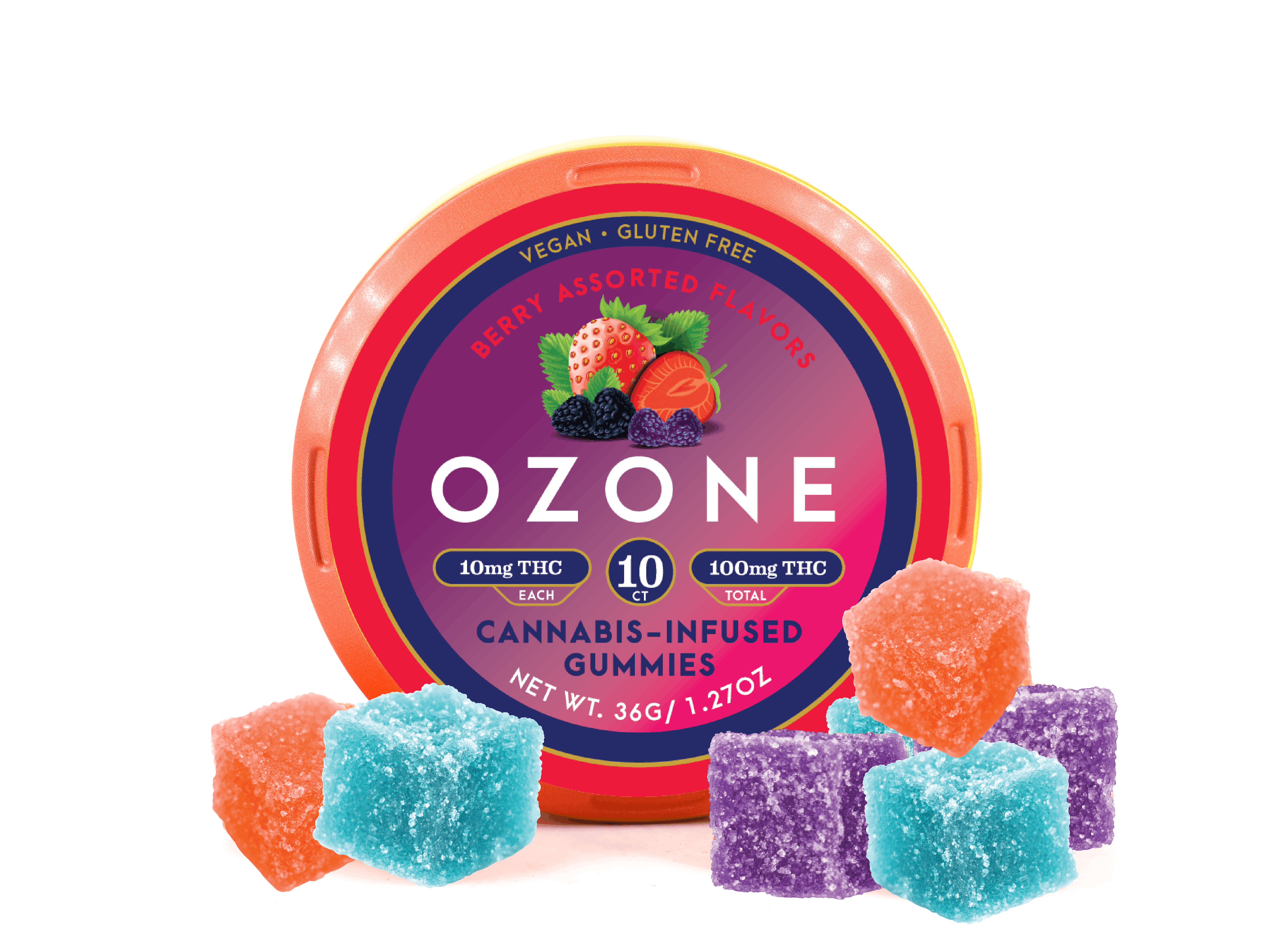 Shop Berry Assorted Pectin Gummies 10 Pack 0.1g Edibles by Ozone