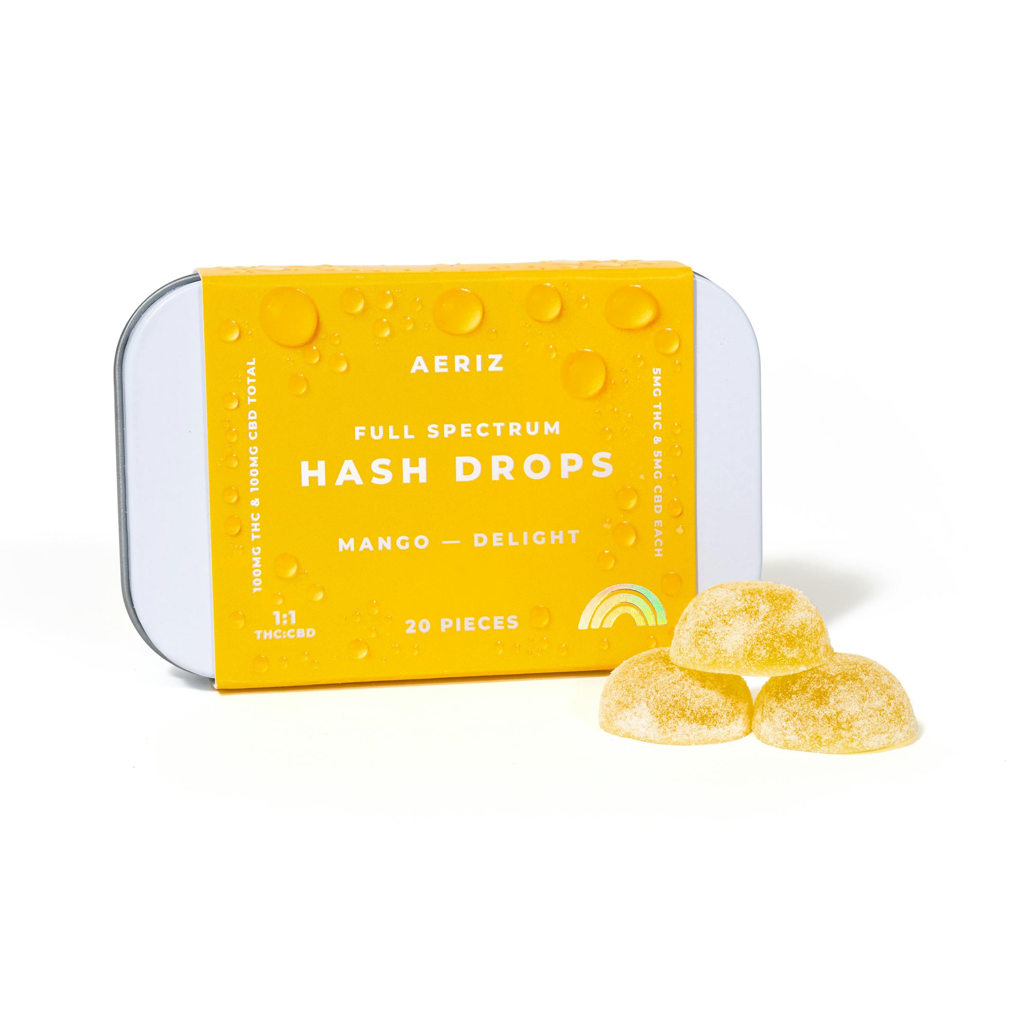 Shop Mango Hash Drops 11 20 Pack 0.1g Edibles by Aeriz Fairview