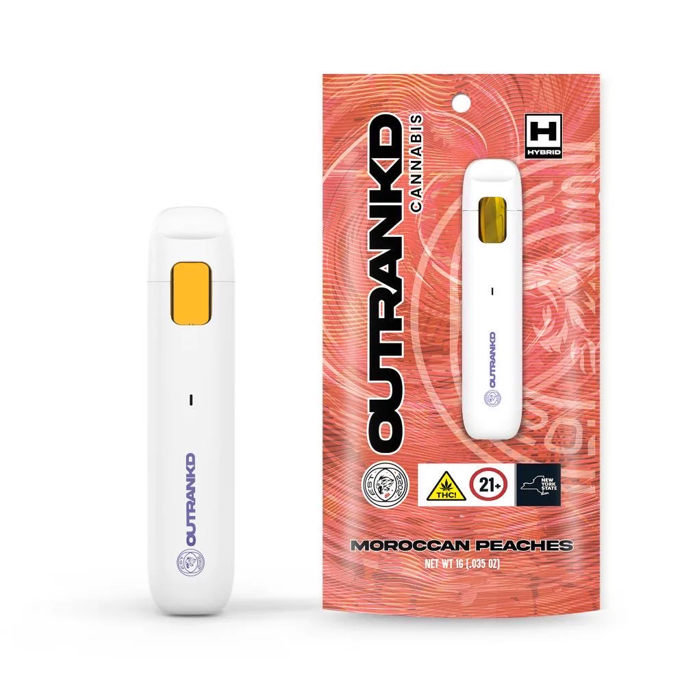 Outranked - Moroccan Peach - Disposable Vape - 1g - 1g by OUTRANKD | Buy Online White Plains NY Outranked - Moroccan Peach - Disposable Vape - 1g - 1g by OUTRANKD | Buy Online White Plains NY