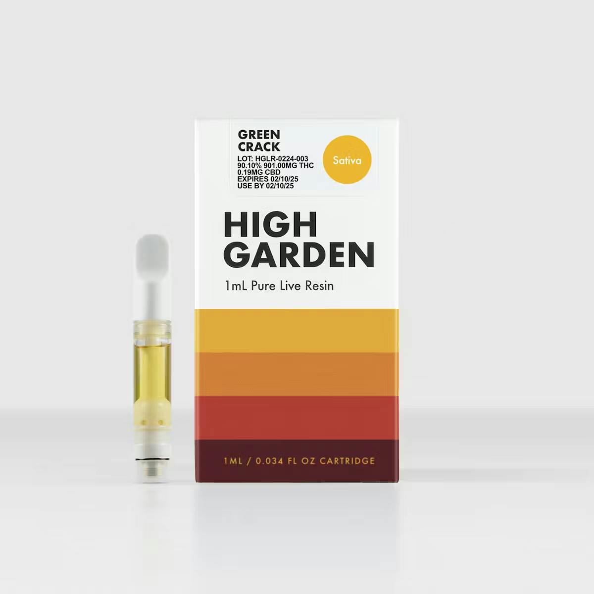 High Garden - Green Crack - Live Resin Vape Cartridge - 1g