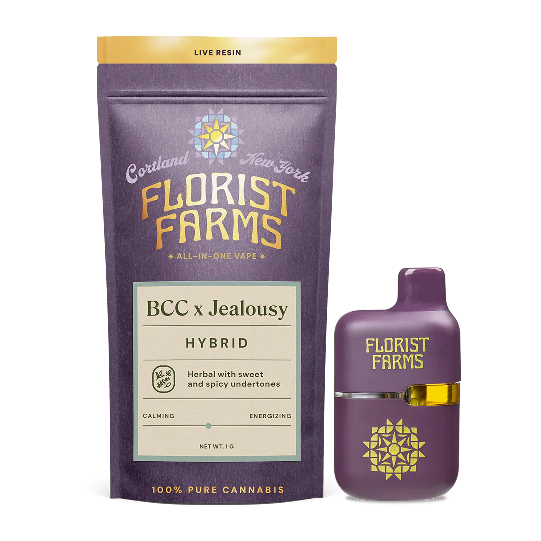 Florist Farms - BCC X Jealousy - Live Resin Disposable Vape - 1g Florist Farms - BCC X Jealousy - Live Resin Disposable Vape - 1g