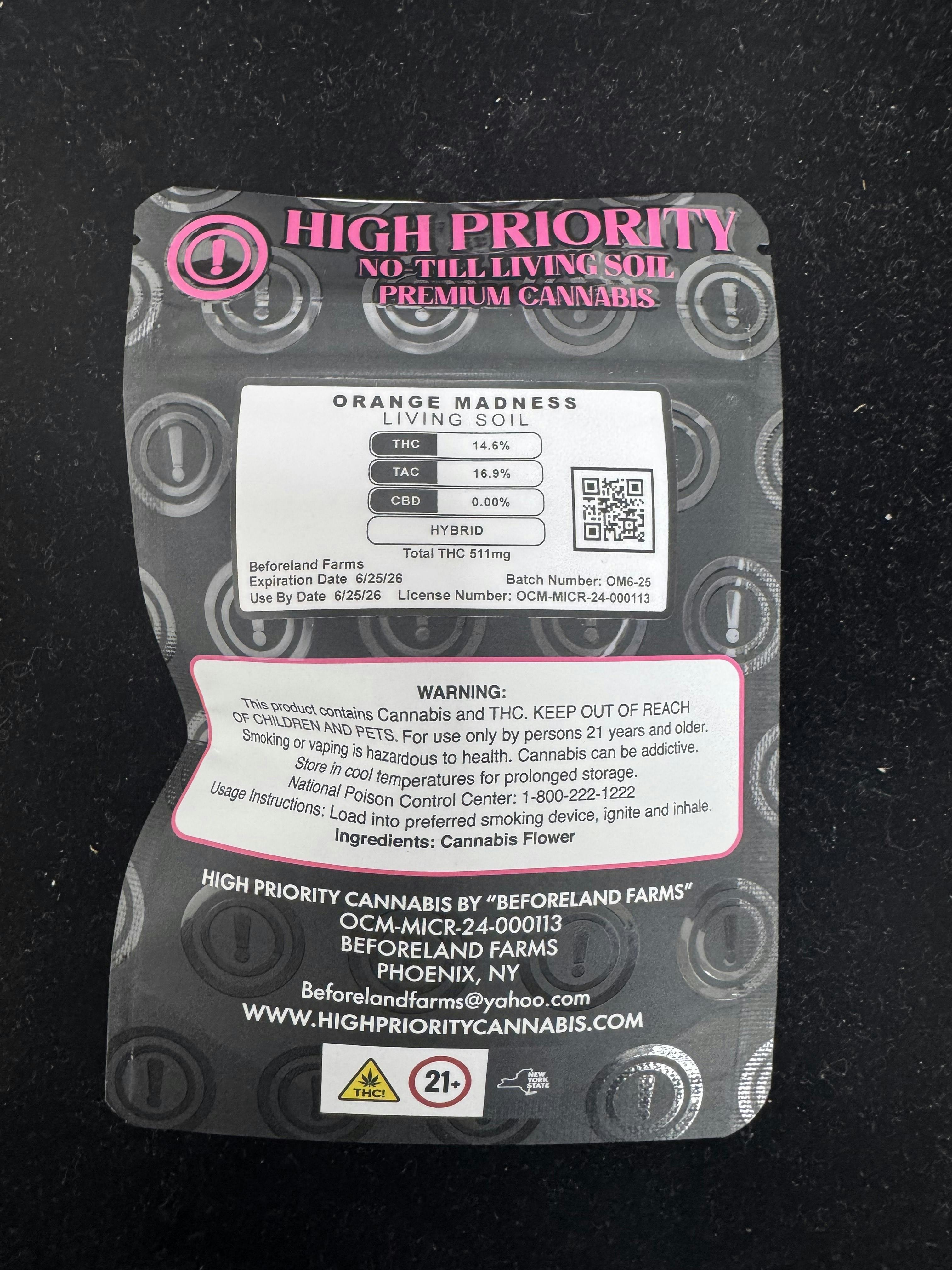 High Priority - Orange Madness - Living Soil - 3.5g - 3.5g by High