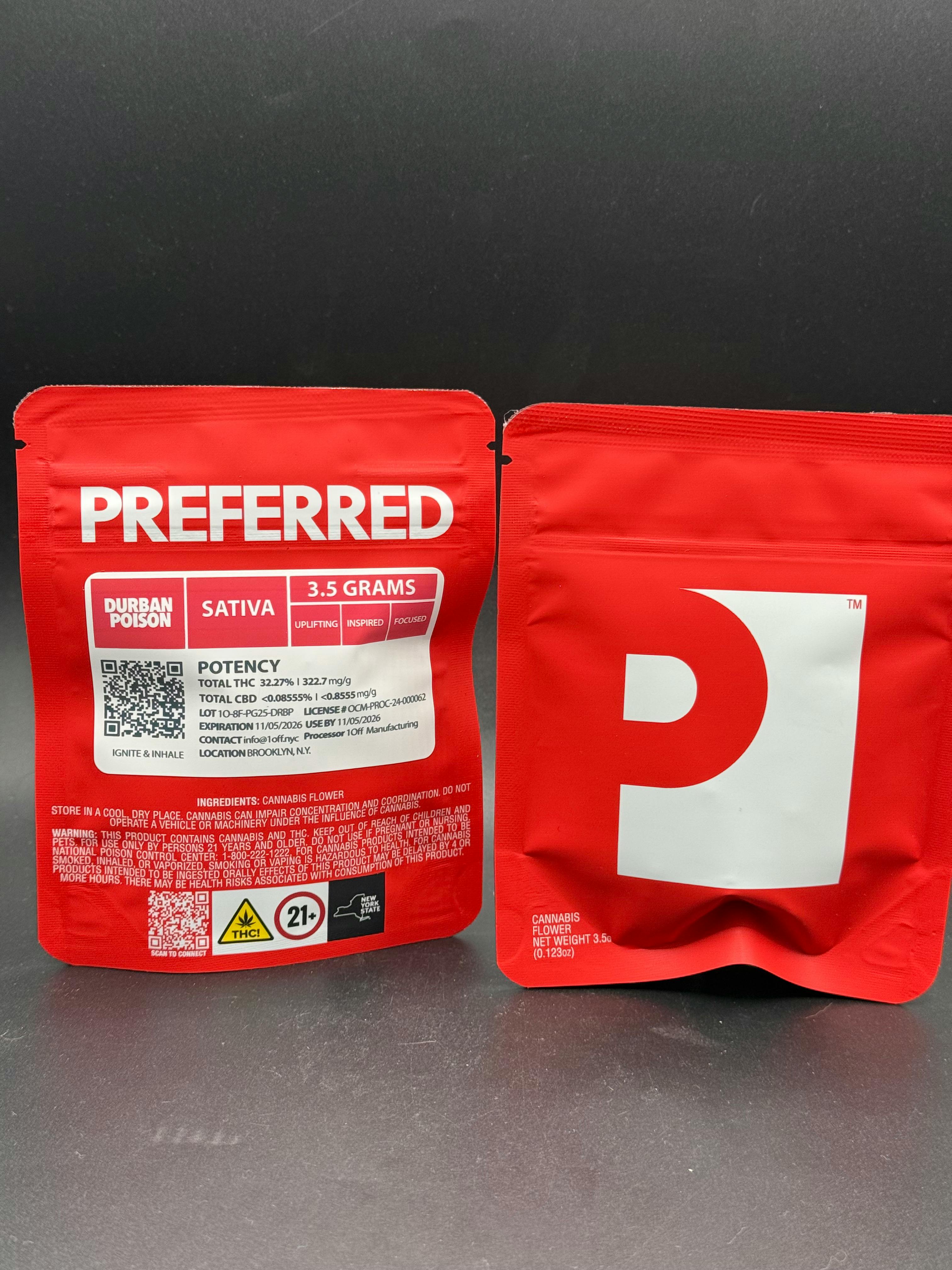 Preferred Gardens - Durban Poison (Indoor) - 3.5g - 3.5g by