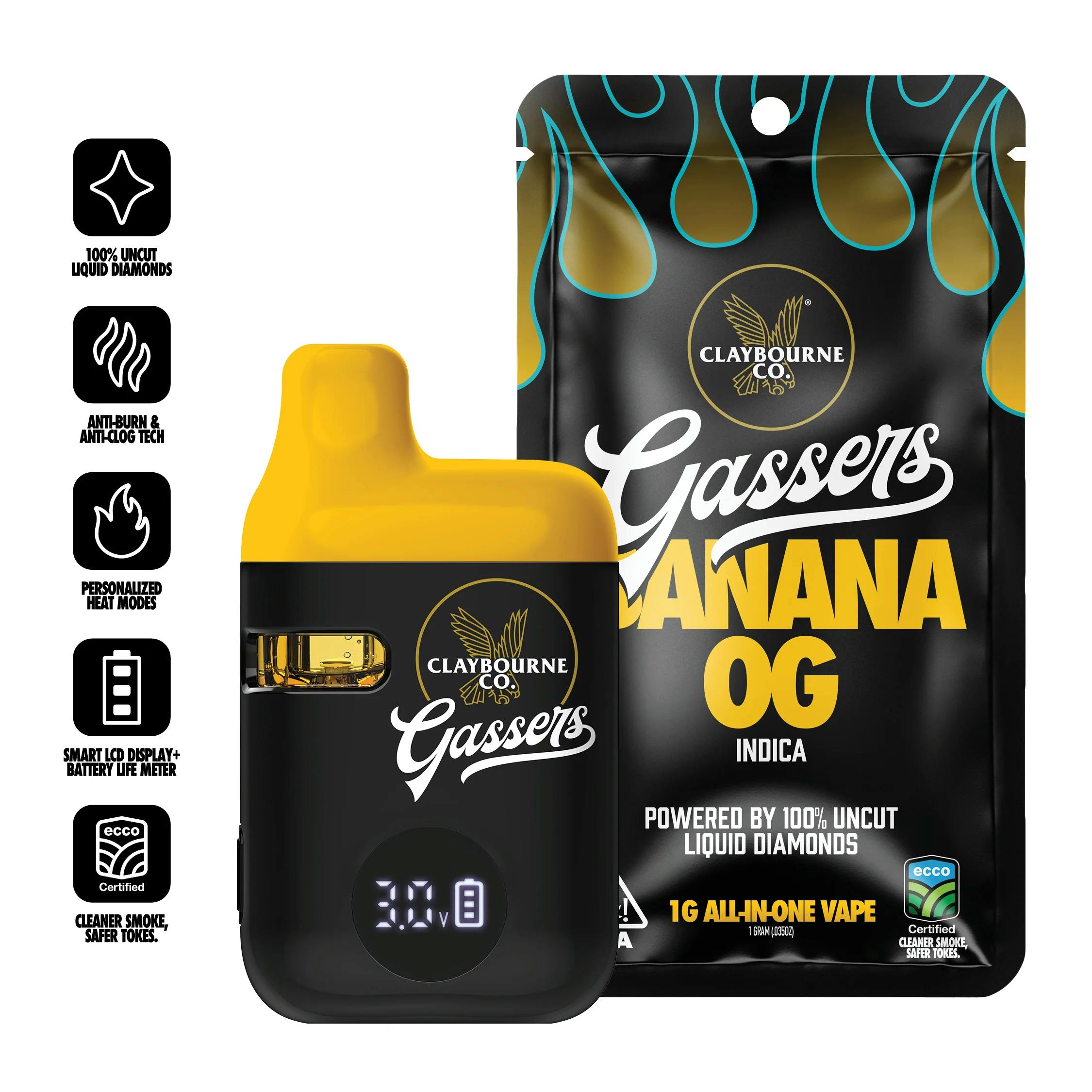 Claybourne Co. - Banana OG - Live Liquid Diamond Disposable Vape- 1g - 1g  by Claybourne Co