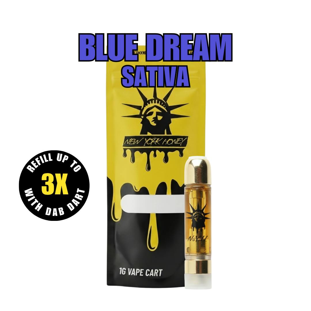 new york honey vape refill Blue Dream Cartridge 1g White Plains Effect-based Flavor:Blue Razzle Ice Strawberry Watermelon Switch Pro