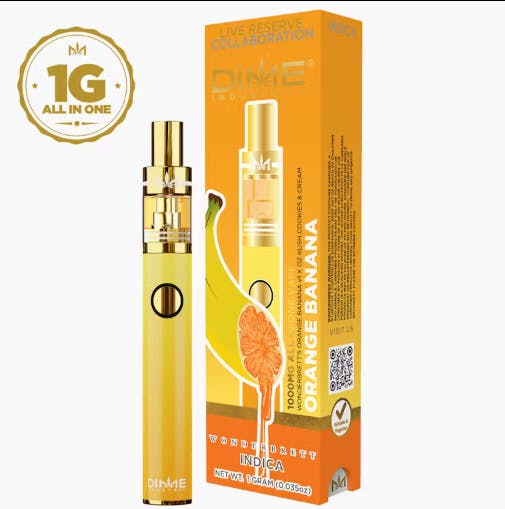 ORANGE BANANA X WONDERBRETT | INDICA DISPOSABLE | 1G - 1g (Indica) Vaporizers by DIME INDUSTRIES | Jaderoom (Moreno Valley)