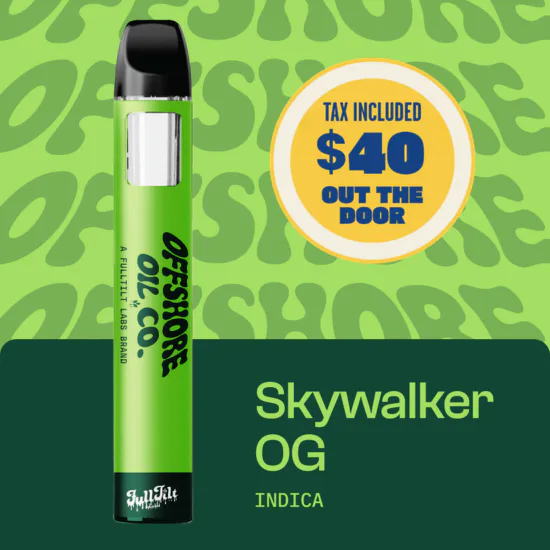 Skywalker OG | 1g All-In-One Vape - 1g | Vaporizers | Offshore Oil Co. | Molly Ann Farms (Rec) | 265 Belmont Avenue Haledon, NJ 07508 Skywalker OG | 1g All-In-One Vape - 1g | Vaporizers | Offshore Oil Co. | Molly Ann Farms (Rec) | 265 Belmont Avenue Haledon, NJ 07508
