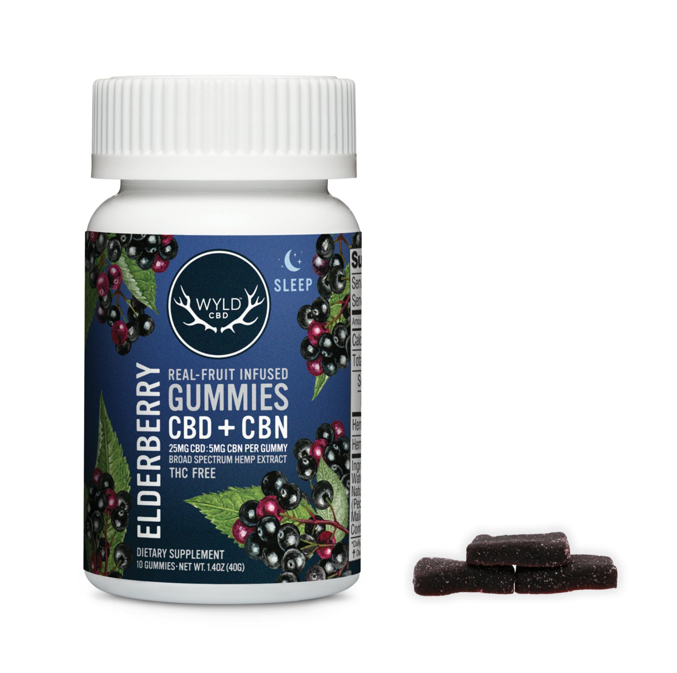 ELDERBERRY CBD+CBN GUMMIES 10PC [250MG CBD: 50MG CBN] | CBD | WYLD