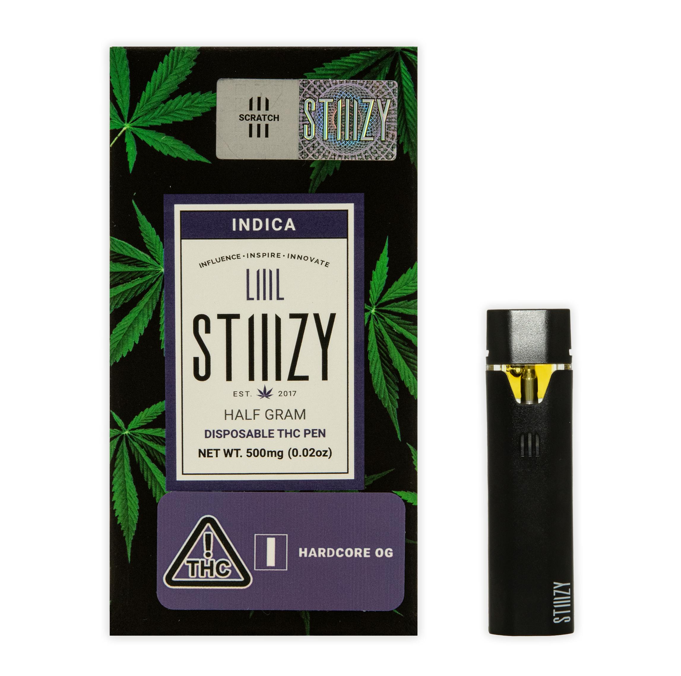 stiiizy tobacco HARDCORE OG DISPOSABLE [500MG] - 0.5g | Vaporizers