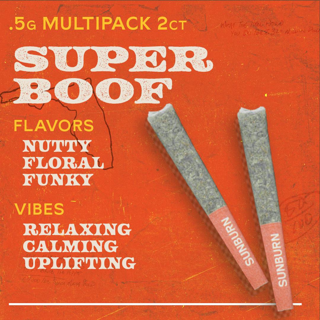 Super Boof 2ct Pre Rolls Whole Flower Indica - 1g | Pre Rolls | Sunburn ...