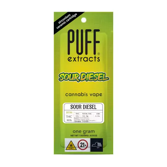 Puff - Sour Diesel - Vape Cartridge - 1g - 1g by Puff | Buy Online Rockland County NY Puff - Sour Diesel - Vape Cartridge - 1g - 1g by Puff | Buy Online Rockland County NY