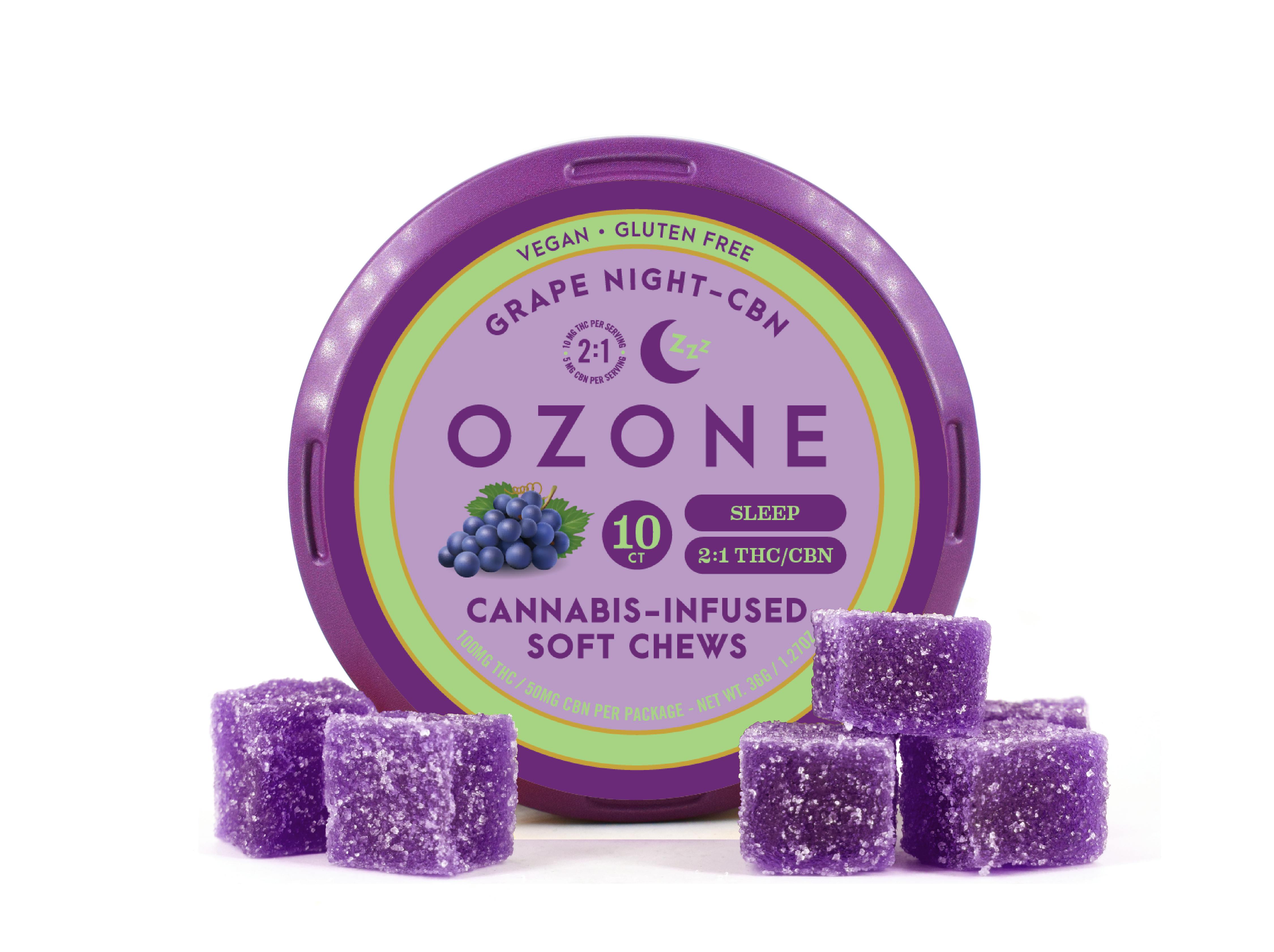 Shop adultuse 21 Grape Night THCCBN Gummies 10 Pack Edibles by