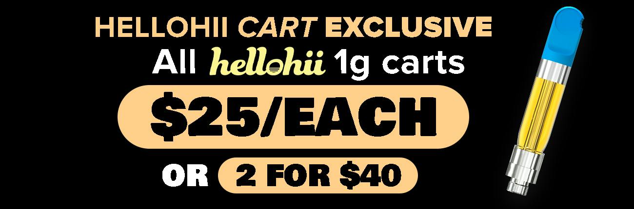 HelloHii 1g Carts 2 for $40