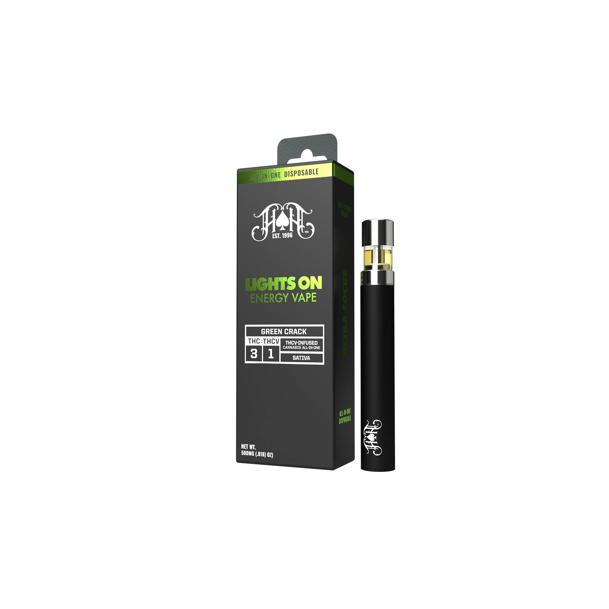 Heavy Hitters Disposable .5g Green Crack Lights On THCV Energy (Sativa) -  0.5g | Vaporizers | Heavy Hitters | Freshly Baked NYC | 2375 Arthur Avenue  The Bronx, NY 10458