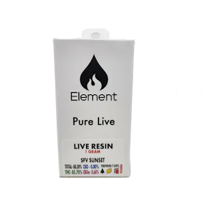 Element Pure Live Cart 1g - SFV Sunset - 1g | Vaporizers | Element | The Hive at BDT (Rec) | 21630 John R Road Hazel Park, MI 48030 Element Pure Live Cart 1g - SFV Sunset - 1g | Vaporizers | Element | The Hive at BDT (Rec) | 21630 John R Road Hazel Park, MI 48030