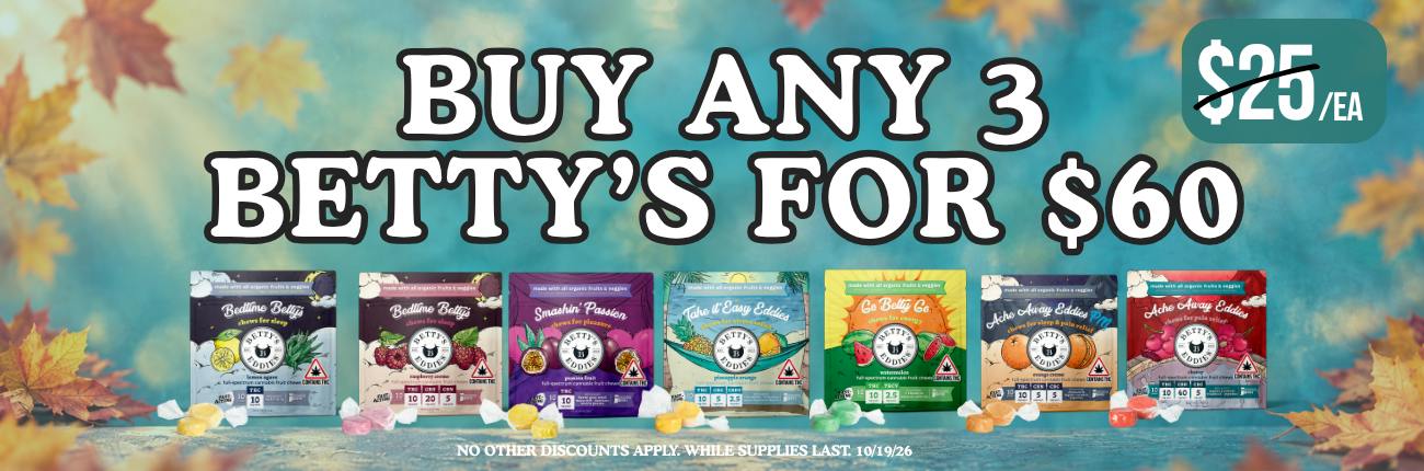 [10/19] Buy ANY 3 Betty's for $60